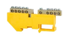 Listwa ochronna 2x5-modułowa 2x5x16mm2 wysoka podstawa - żółta