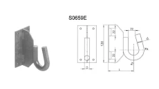 Hak płytowy do zamocowania uchwytów odciągowych na ścianie budynku lub na słupie za pomocą taśmy (S0659E)