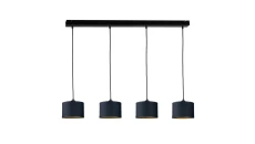 Lampa wisząca nowoczesna abażur 4xE27 FLOW BLACK