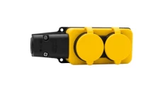 Listwa gumowa 2x230V 16A IP54 SCHUKO żółta