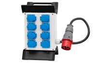 Rozdzielnica R-240 - gniazda 8x230V, przewód OW 5x2,5mm2-1,5m z wtyczką 16A 5p na stelażu plastikowym