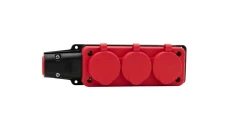 Listwa gumowa 3x230V 16A IP54 czerwona