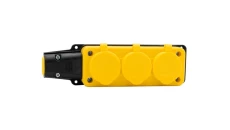 Listwa gumowa 3x230V 16A IP54 SCHUKO żółta