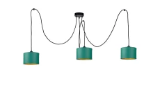 Lampa wisząca nowoczesna abażur 3xE27 FLOW GREEN LONG