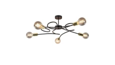 Lampa sufitowa nowoczesna 5xE27 FIORE BLACK/GOLD
