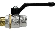 Zawór kulowy ECONO G 1/4 GW - G 1/4 GZ PN25, mosiądz niklowany, PTFE