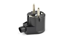 Wtyczka kątowa czarna bez uziemienia WT-2-2 / 24033