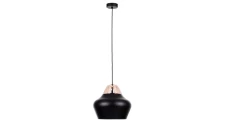 Lampa wisząca nowoczesna 1xE27 NEGRO WOOD NATURAL/BLACK