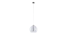 Lampa wisząca nowoczesna z abażurem 1xE27 KULA SILVER