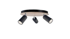 Spot nowoczesny 3x GU10 EYE BLACK WOOD