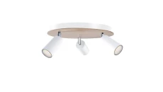 Spot nowoczesny 3x GU10 EYE WHITE WOOD