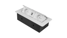 GNIAZDO CHOWANE W BLAT NABLATOWE + 2 USB GNIAZDKO