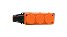 Listwa gumowa 3x230V 16A IP54 SCHUKO pomarańczowa