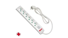 Przedłużacz listwowy FIDO 6x230V, OWY 3x1,5mm2 - 3m z wyłącznikiem