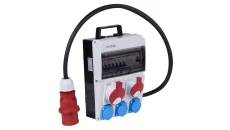 Rozdzielnica budowlana CAS_4-SFI hermetyczna IP44 Wyposażona + 2x gniazdo siłowe 5p (400V 32A + 16A) + 3x gniazdo 2P+Z (230V 16A