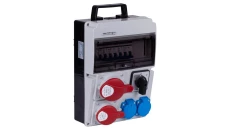 Rozdzielnica budowlana CAS-S hermetyczna IP44 Wyposażona + 2x gniazdo siłowe 5p (400V 32A + 16A) + 2x gniazdo 2P+Z (230V 16A) +