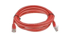 Patchcord UTP kat.5e kabel sieciowy LAN 2x RJ45 linka czerwony 3m