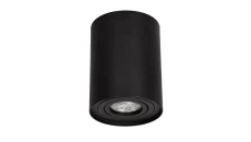 Lampa sufitowa HARYS O natynkowa oprawa punktowa nowoczesna TUBA okrągła GU10 czarna MK MEGAKABEL