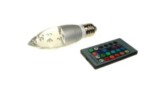 Żarówka LED Offa E27 3W RGB z pilotem srebrna-