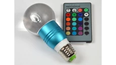 Żarówka LED Gais E27 3W RGB z pilotem niebieska-