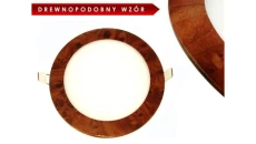 Panel led okragły Round 12W 230V drewnopodobny A D