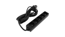 Przedłużacz 5 gniazd 5m z/u 3x1.5mm2 CZARNY