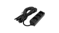 Przedłużacz 3 gniazda 5m z/u 3x1.5mm2 CZARNY