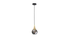 Lampa wisząca nowoczesna 1xE27 LACRIMA SMOKY/GOLD