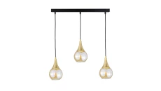 Lampa wisząca nowoczesna 3xE27 LACRIMA HONEY/GOLD