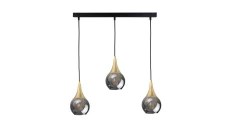 Lampa wisząca nowoczesna 3xE27 LACRIMA SMOKY/GOLD