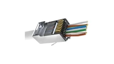 Wtyk modularny RJ-45 8p8c kat.5e ekranowany przelotowy na okrągły przewód AWG24/26 /opak = 100szt/