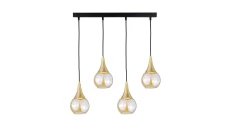 Lampa wisząca nowoczesna 4xE27 LACRIMA HONEY/GOLD