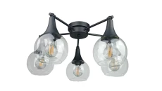 Lampa sufitowa nowoczesna 5xE27 STAR CLEAR BLACK