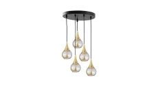 Lampa wisząca nowoczesna 5xE27 LACRIMA HONEY/GOLD
