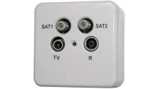 Gniazdo RTV/SAT podwójne, radio, telewizja, 2x satelita, natynkowe