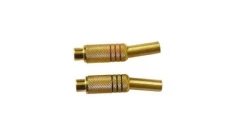 Gniazdo RCA złote duże z odgiętką /2szt = komplet czerwony i czarny/