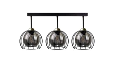 Lampa sufitowa nowoczesna loftowa 3xE27 SOLO BLACK/GOLD