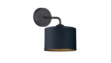Kinkiet nowoczesny abażur 1xE27 FLOW BLACK