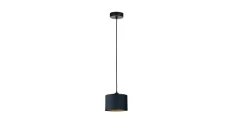 Lampa wisząca nowoczesna abażur 1xE27 FLOW BLACK