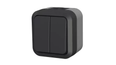Łącznik świecznikowy podwójny natynkowy Aqua Pro IP55 szary / 60323