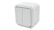 Łącznik świecznikowy podwójny natynkowy Aqua Pro IP55 biały / 60223
