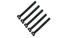 Opaska taśma trytytka zaciskowa kablowa wielokrotnego użytku z rzepem 210x16mm, czarna, 5szt / 18218