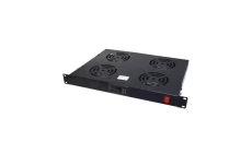 Panel wentylacyjny x4 z termostatem 19iquot/br 1U RAL9004