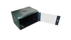 Szafa 19i039/br wisząca ZETA 6U 600x450 RAL9004 szkłod