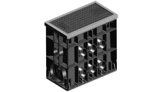 Studnia kablowa EK 437 H=400mm B125 BVBA, 410 x 220 mm zaryglowanie kluczem sześciokątnym, rama ochronna krawędzi