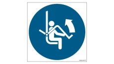 ZNAK - GJ034 Otwórz zabezpieczenie wyciągu krzesełkowego 25 x 25 cm KN - Folia podłogowa