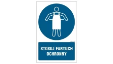 ZNAK - GL048 Stosuj fartuch ochronny - opakowanie 10 sztuk 5 x 7,5 cm KN - Folia podłogowa