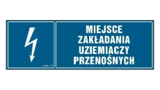 ZNAK - HH044 Miejsce zakładania uziemiaczy przenośnych 15 x 5 cm FN - Folia samoprzylepna