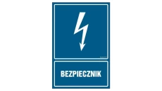 ZNAK - HG011 Bezpiecznik 50 x 75 cm FN - Folia samoprzylepna