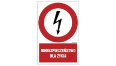 ZNAK - HC001 Niebezpieczeństwo dla życia - arkusz 9 naklejek 5 x 7,5 cm FN - Folia samoprzylepna
